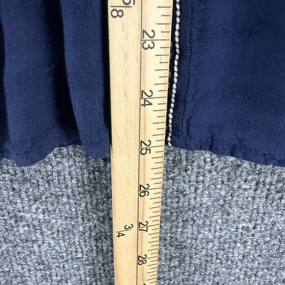 Old Navy Blouse Top Womens XL Blue Embroidered Boho Peasant Cottagecore Western - Picture 8 of 8